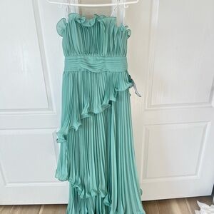 Macy's Aqua Pleated Fabric